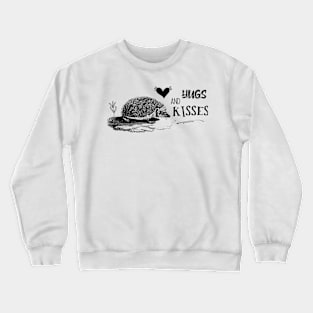 Hugs and Kisses. Funny Valentine with Hedgehog Crewneck Sweatshirt